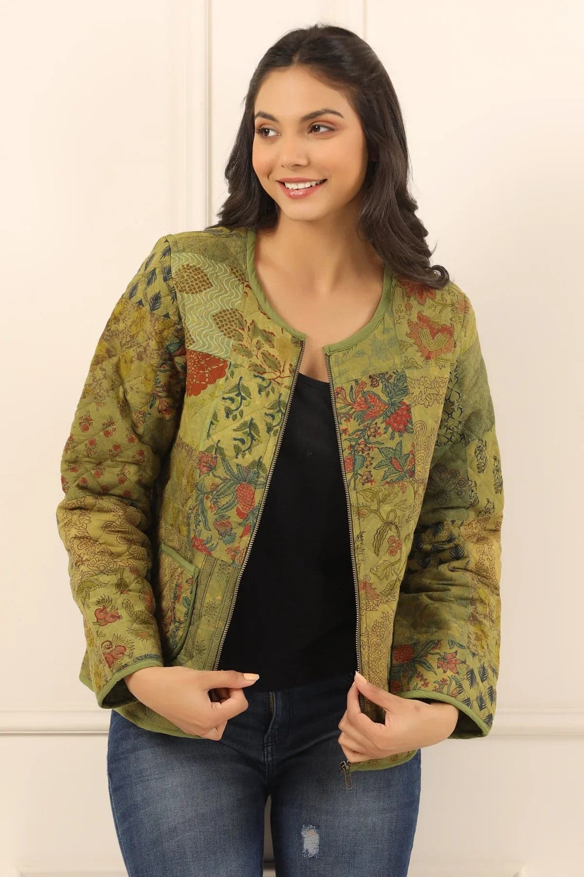 Printed Women Quilted Jacket