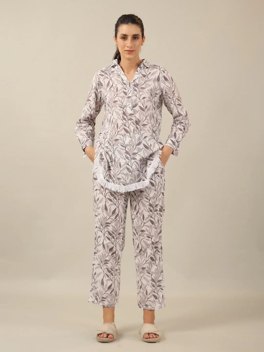 Bamboo Leaf Cotton Night Suit
