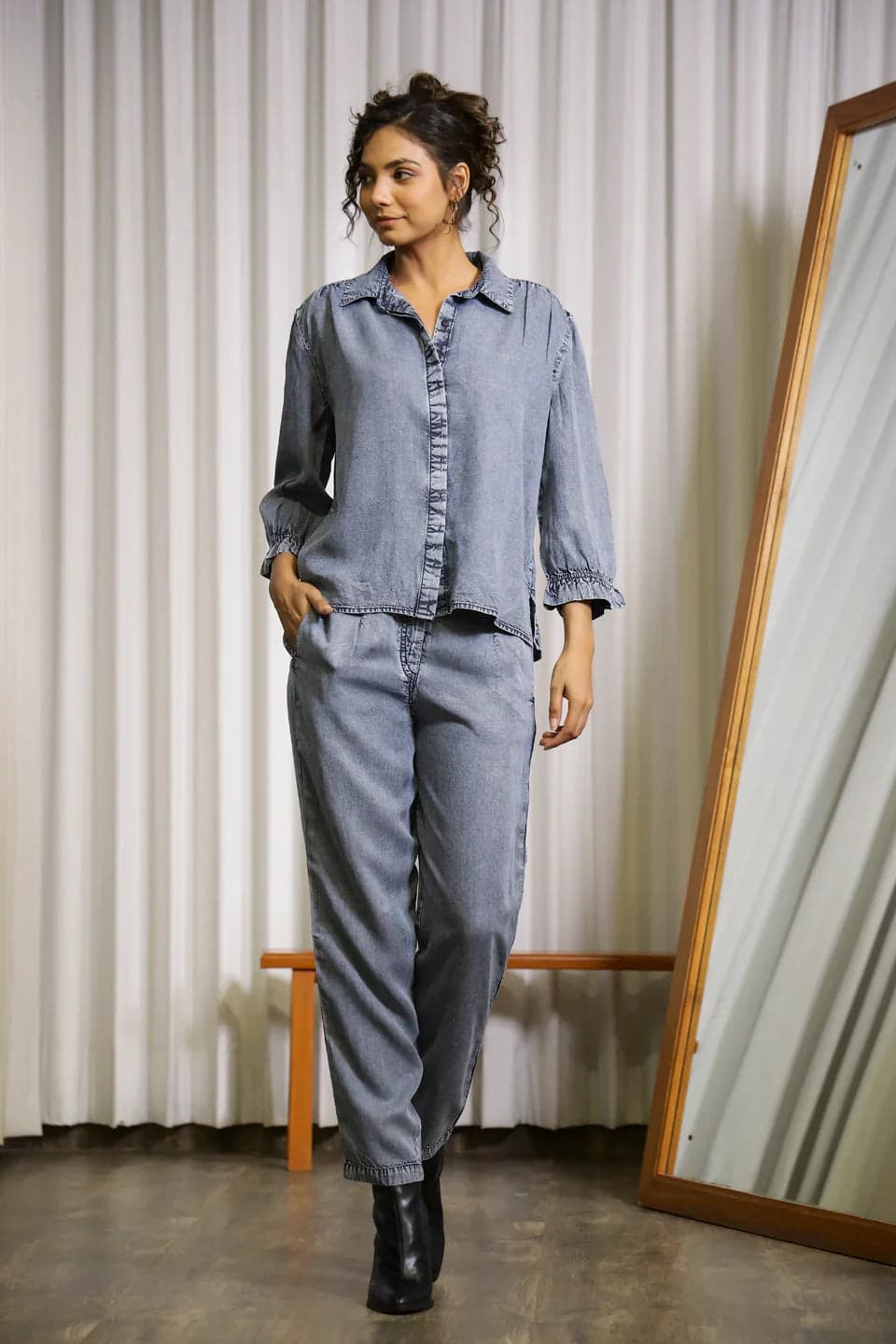 Dark Blue Denim Co-Ord Set