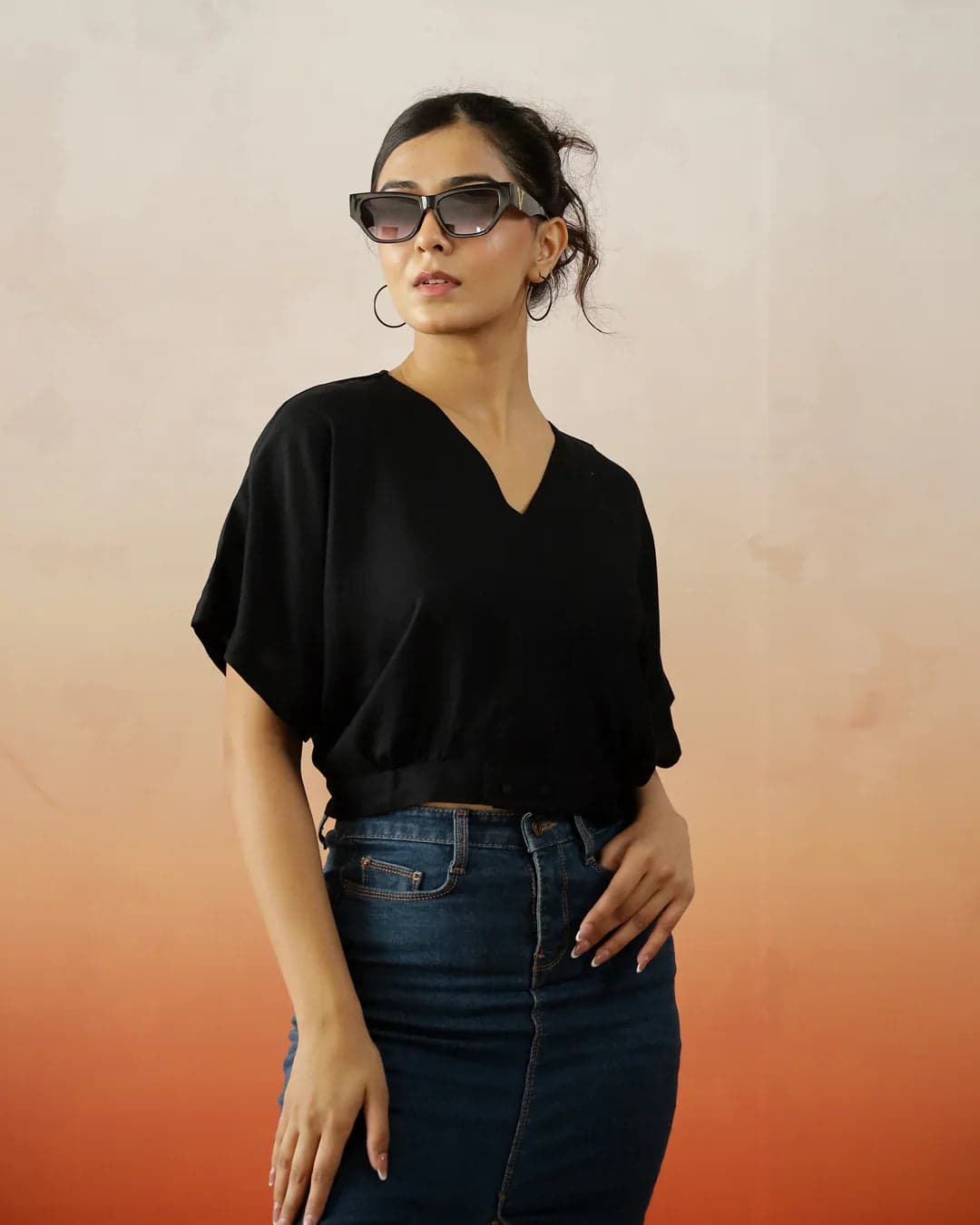 Black Crop Top For Women