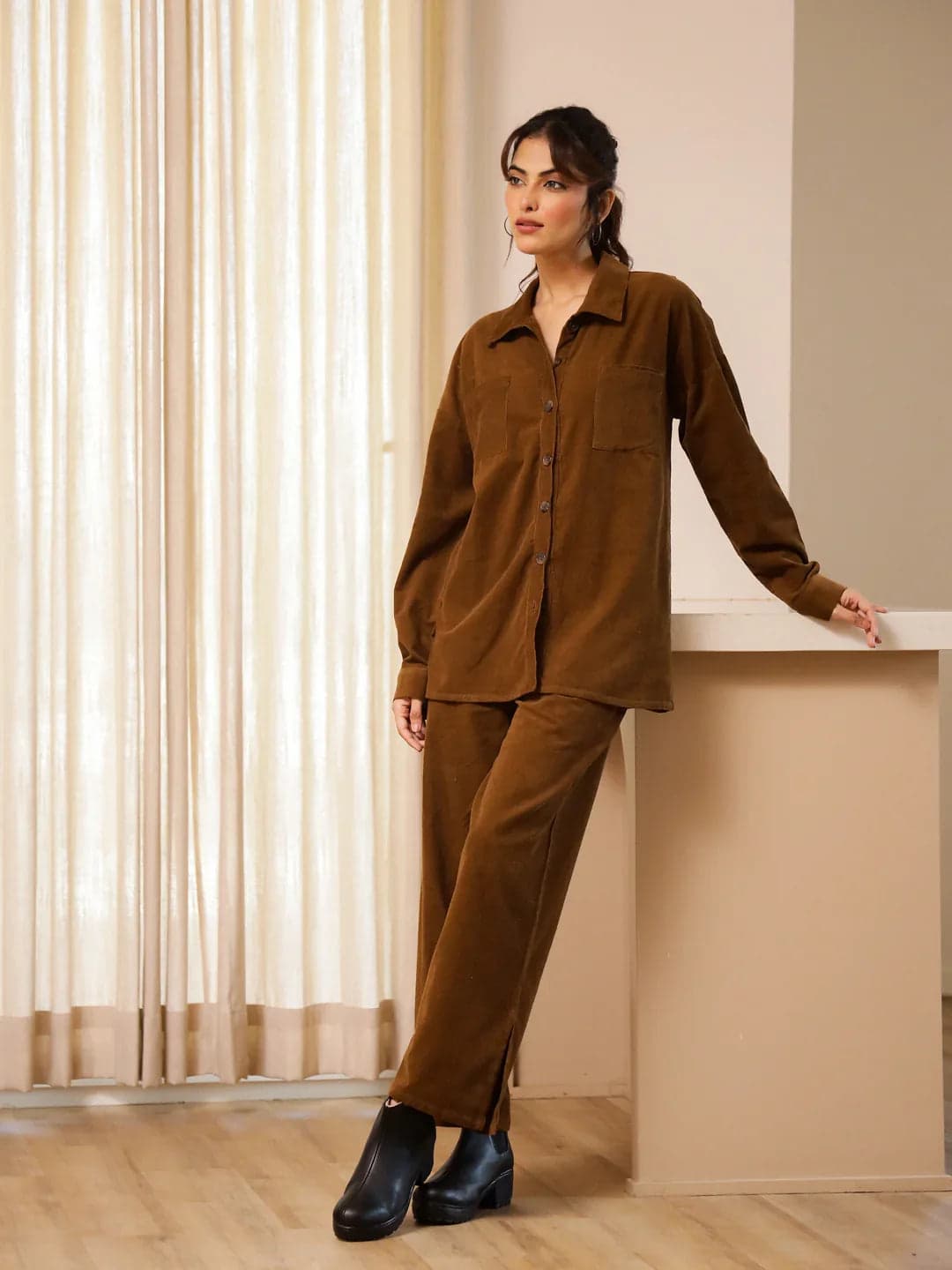 Brown Corduroy Co-Ord Set