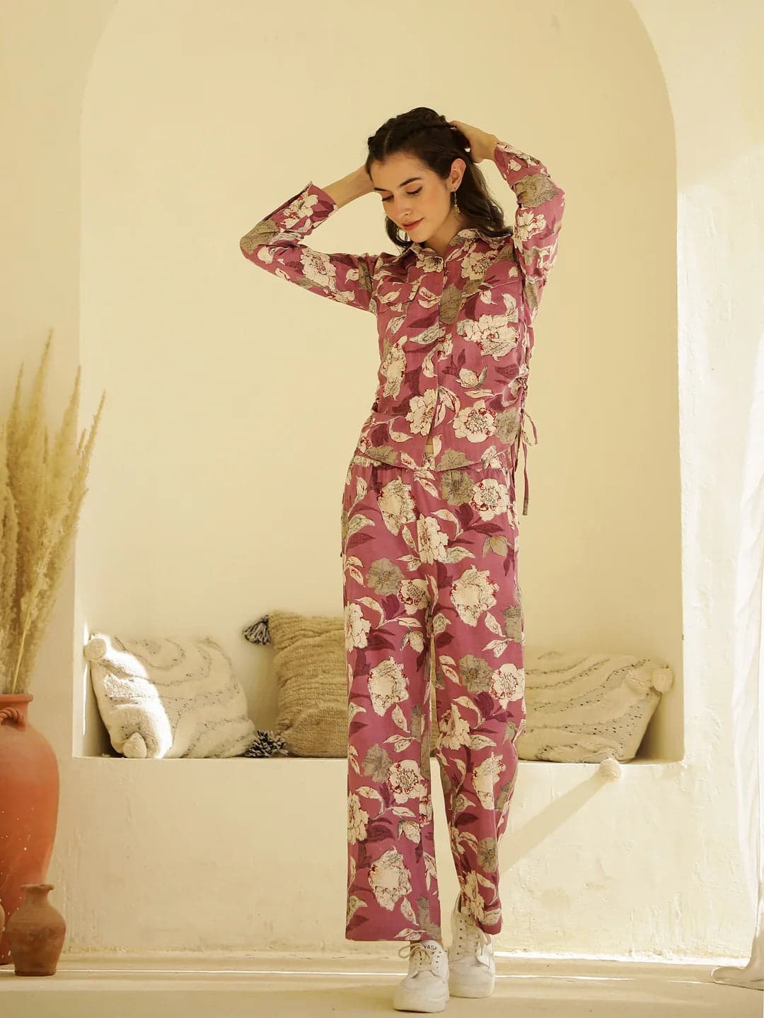 Floral Printed Shirt Collar Co-Ord Set